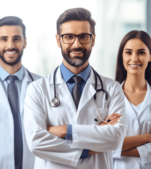 group-doctors-standing